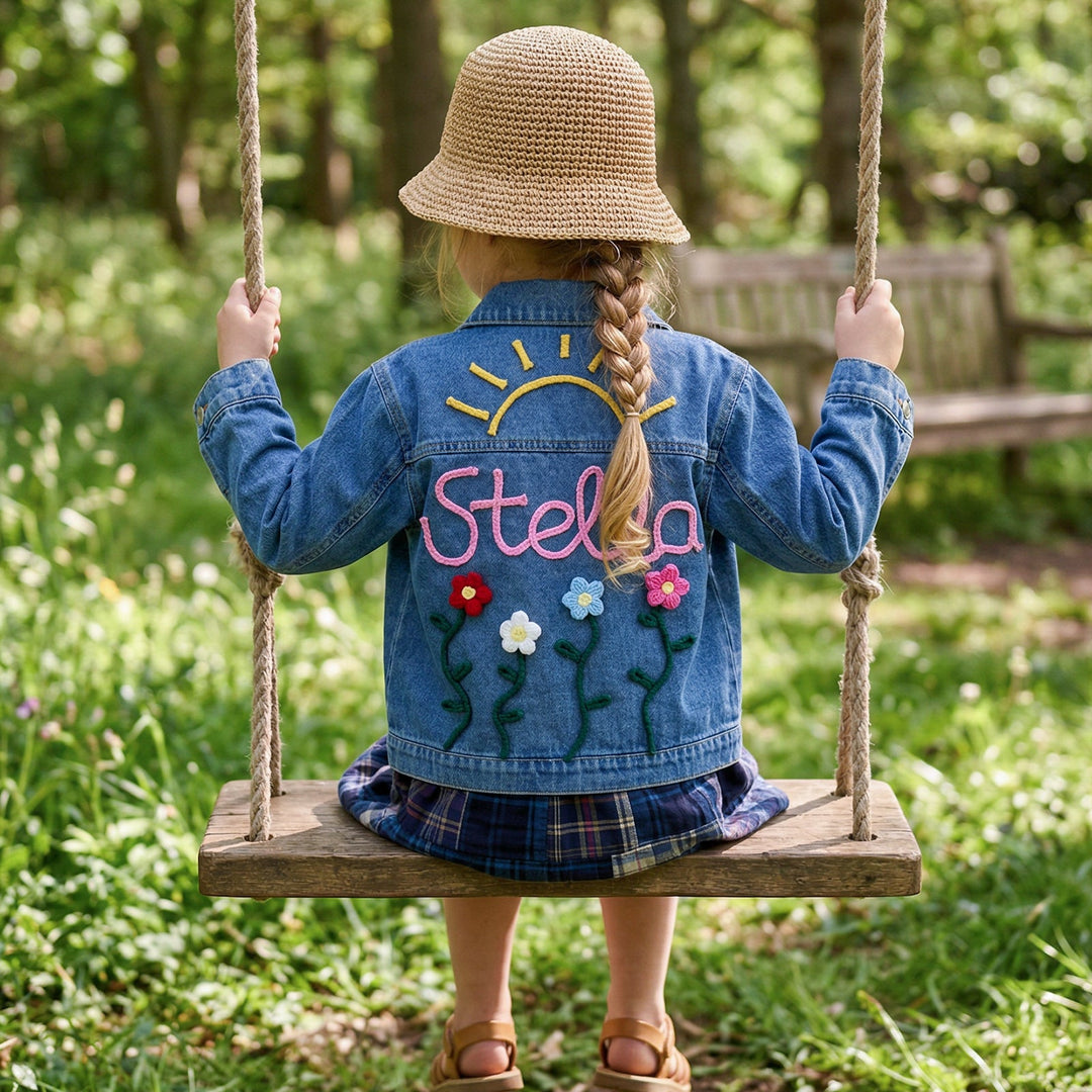 Adorable Personalized Kids Name Denim Jacket - Sokidsun