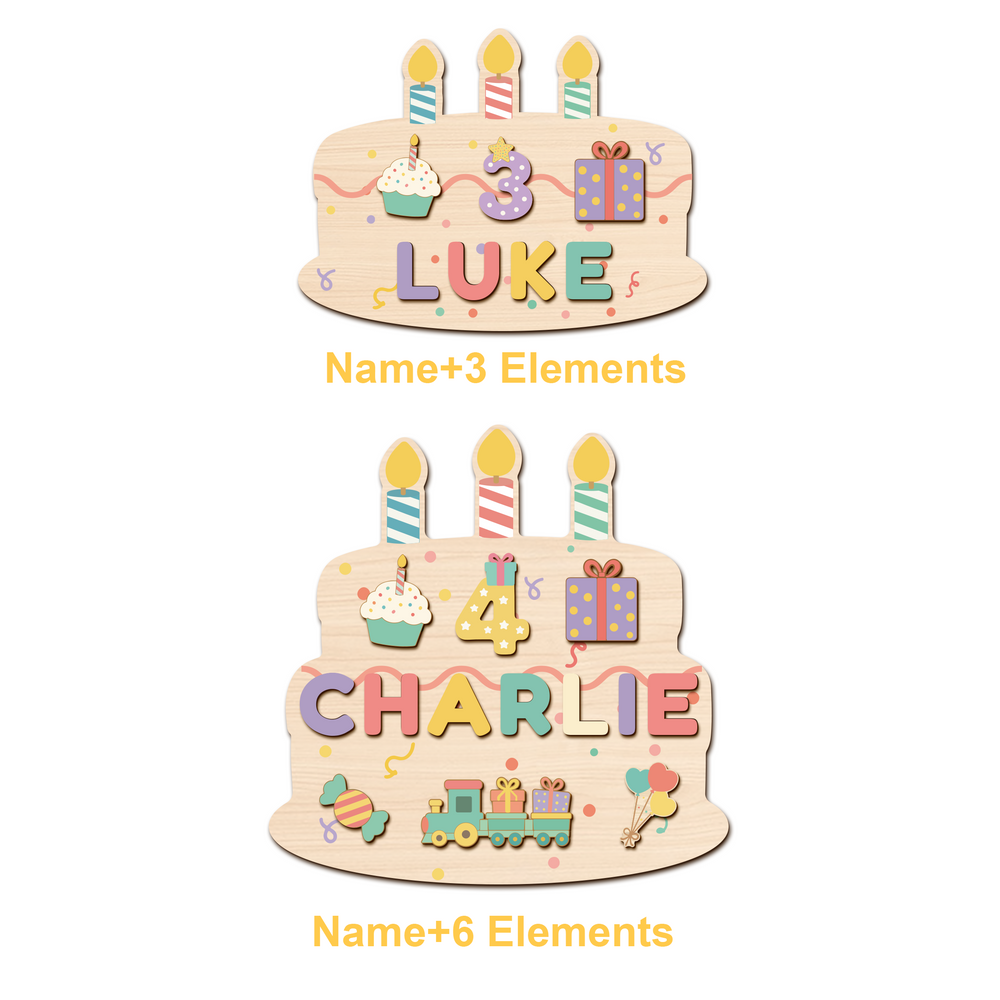 Personalized Birthday Name Puzzle for Kids Woodemon