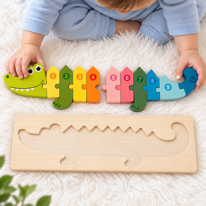 Personalized Wooden Animals Name Puzzle Stacking Puzzle Woodemon