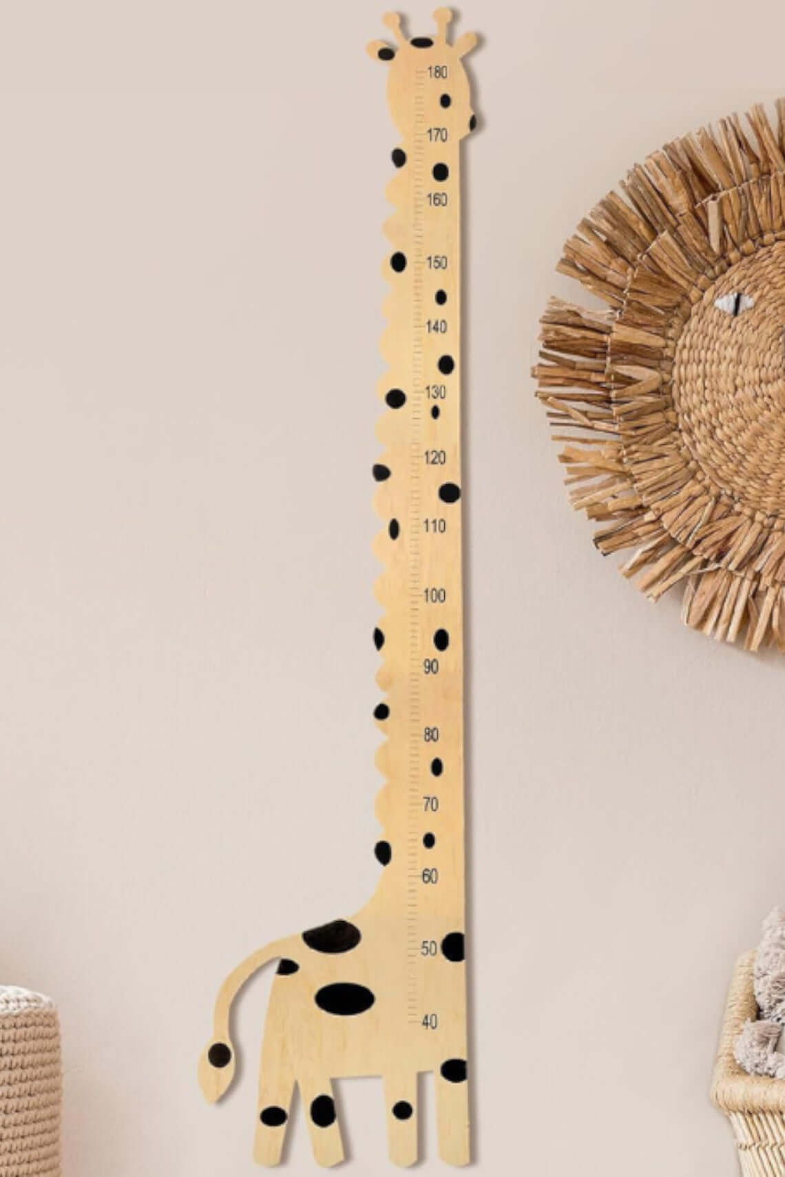 Wooden Giraffe Growth Chart Height Ruler for Kids – Woodemon