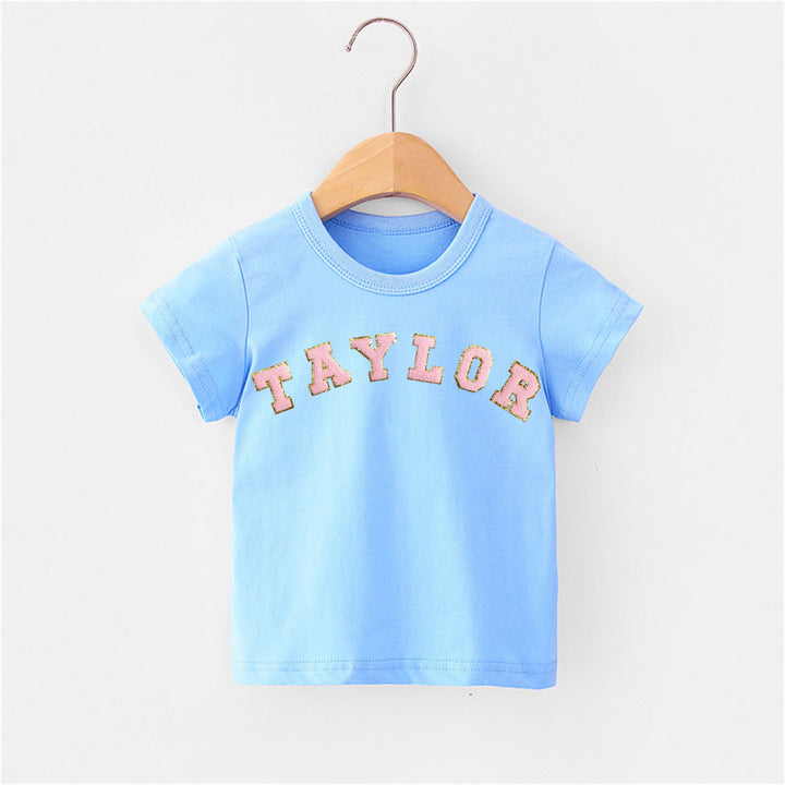 Personalized Toddler Patch Milky Blue T-shirt