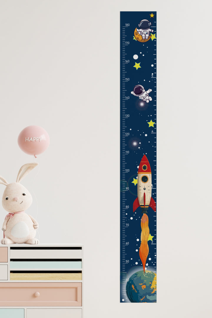 Space Adventure Rocket Growth Chart Wall Decal