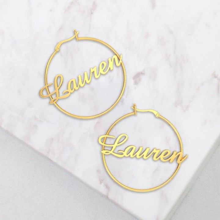 Sterling Silver Personalized Kids Name Earrings