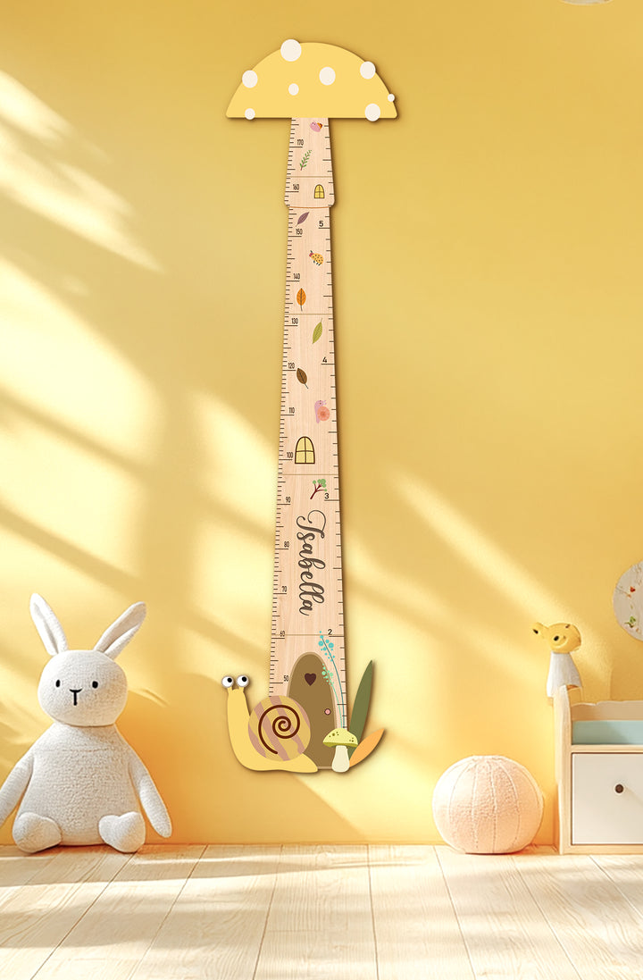 Personalized Wooden Mushroom Growth Chart for Kids Woodemon