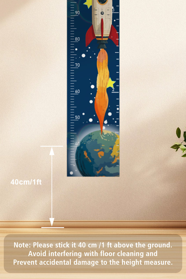 Space Adventure Rocket Growth Chart Wall Decal