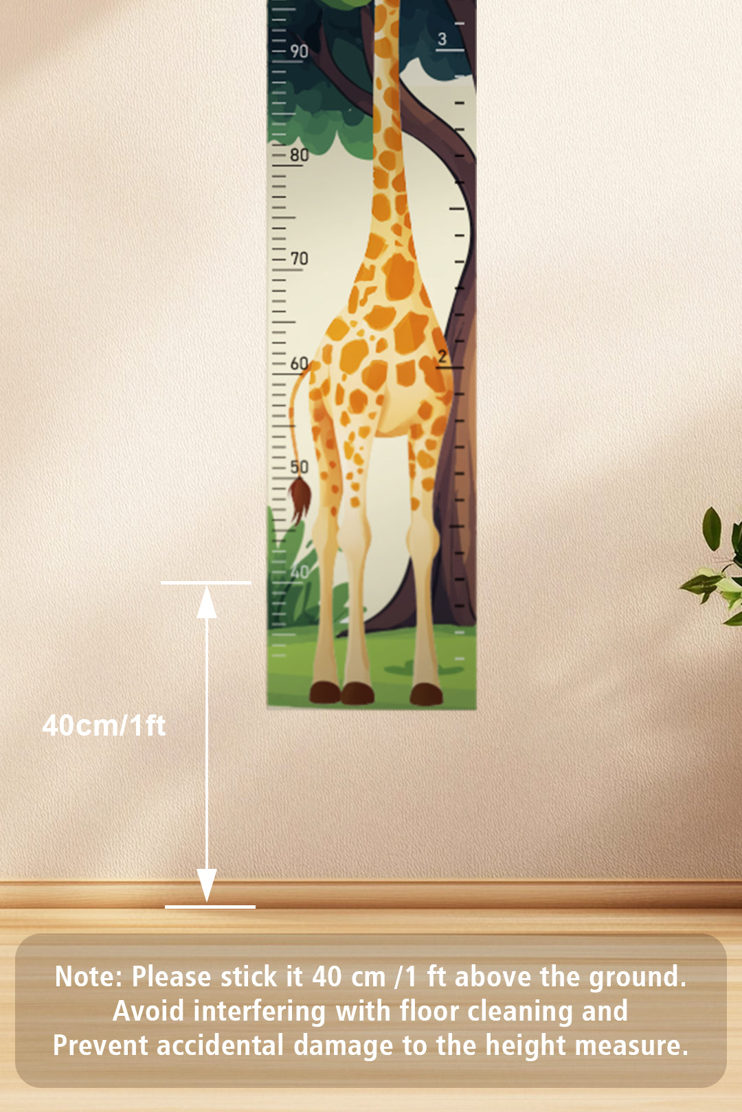 Whimsical Giraffe Growth Chart Wall Decal