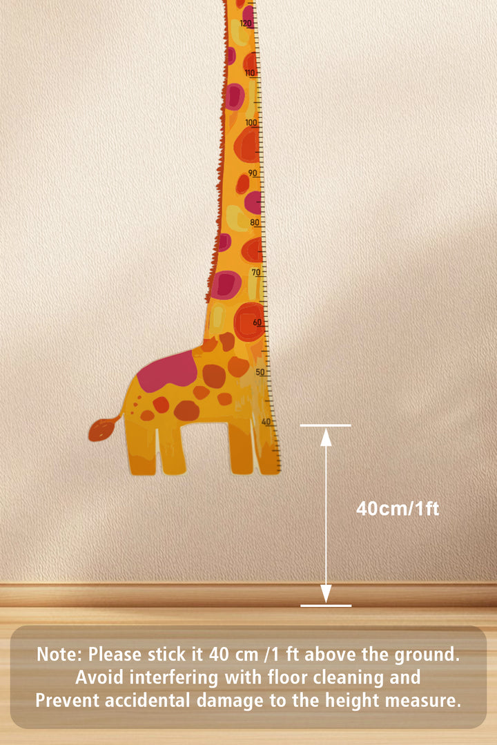 Colorful Giraffe Growth Chart Wall Decal