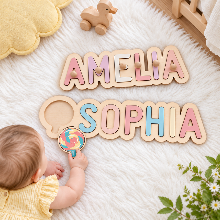 Wooden Name Puzzle For Baby Woodemon