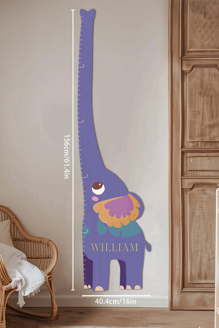 Personalized Wooden Elephant Growth Chart Ruler