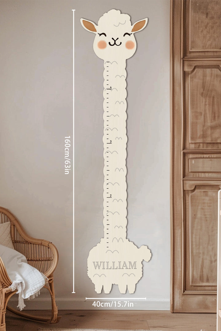 Personalized Wooden Llama Growth Chart Ruler