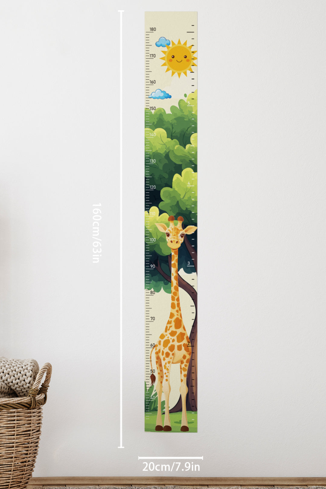 Whimsical Giraffe Growth Chart Wall Decal