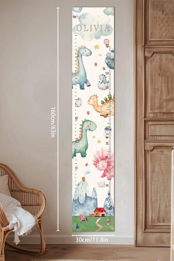 Personalized Wooden Dinosaur Growth Chart Height Ruler