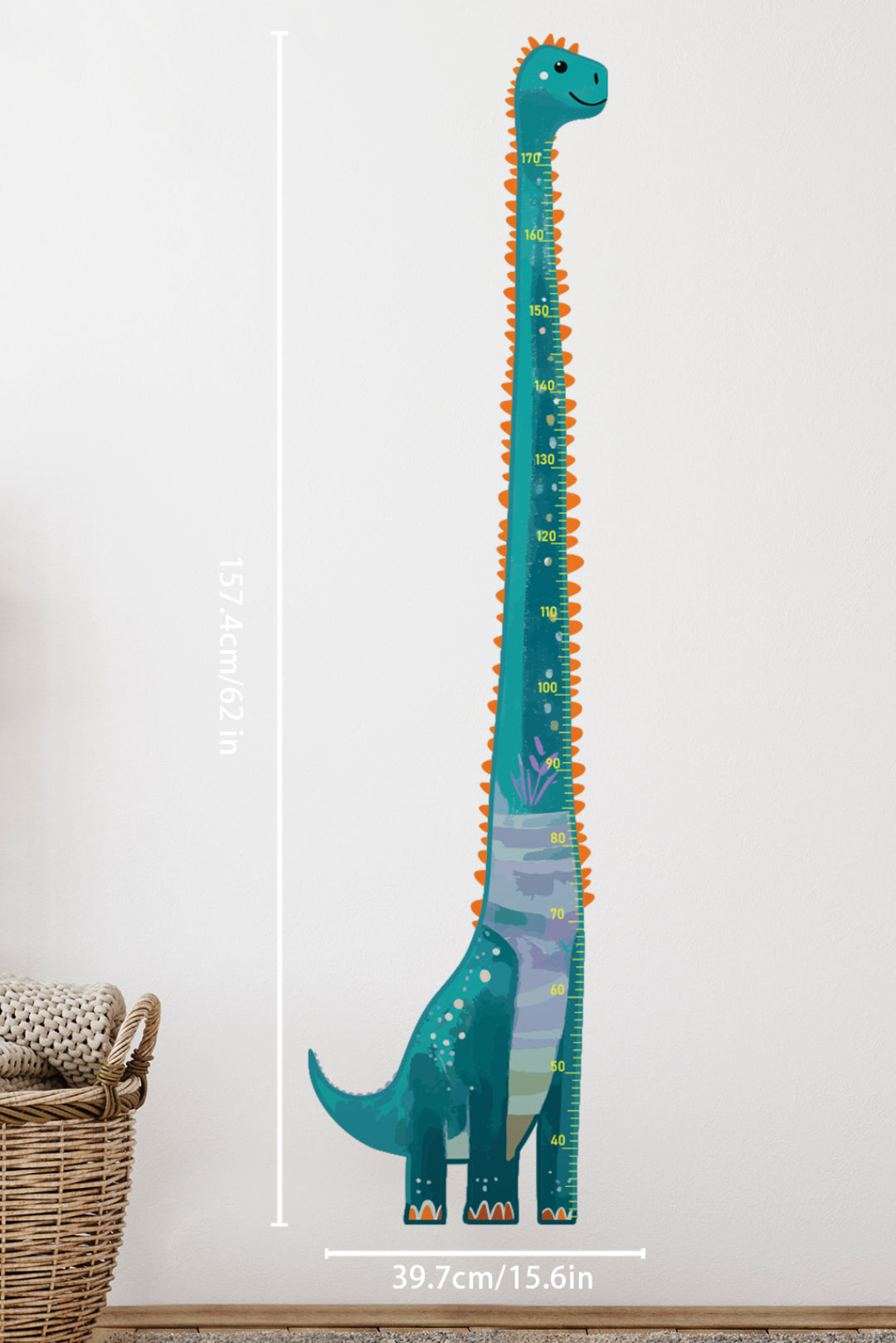 Friendly Dinosaur Growth Chart Wall Decal