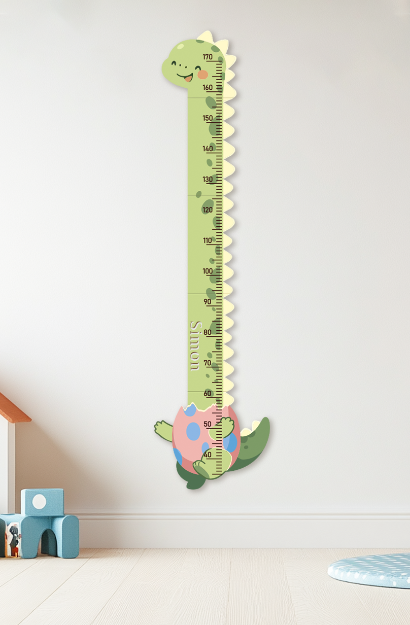 Personalized Wooden Cute Dinosaur Growth Chart for Kids