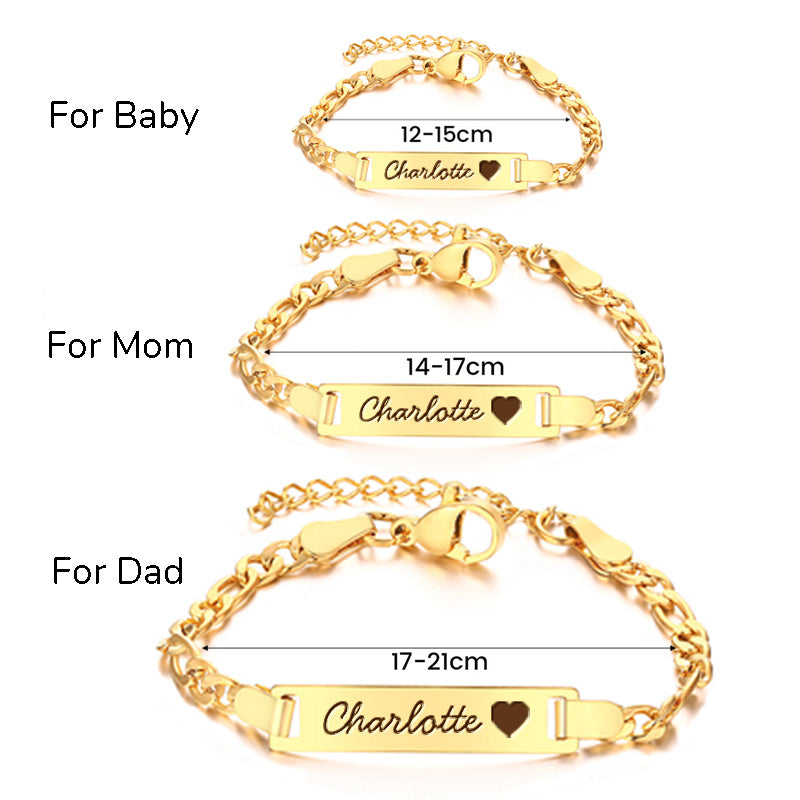 Personalized Baby Name Bracelet Family Set