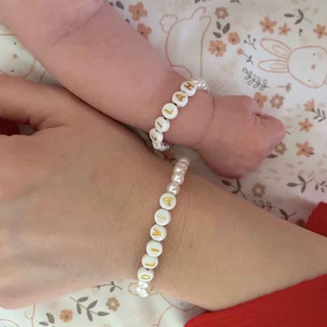 Personalized Pearl Name Bracelet for Baby and Girl