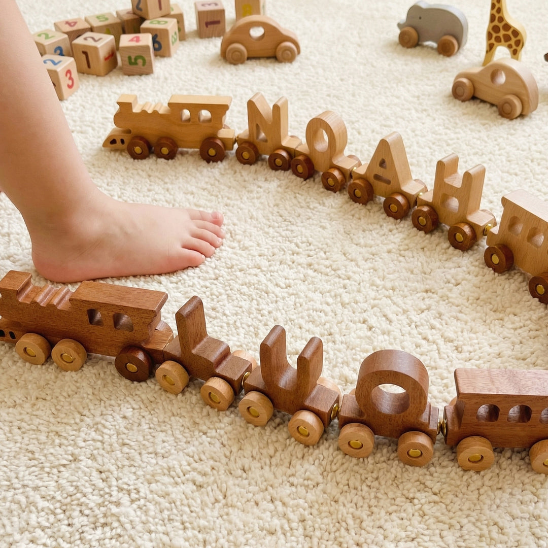 Personalized Wooden Train Set With Name
