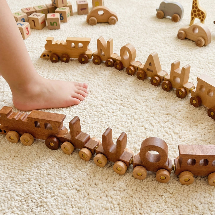 Personalized Wooden Train Set With Name