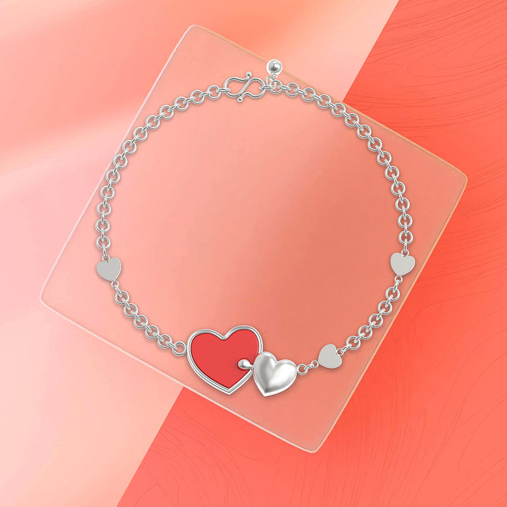 Silver Inseparable Hearts Engraved Kids Name Bracelet