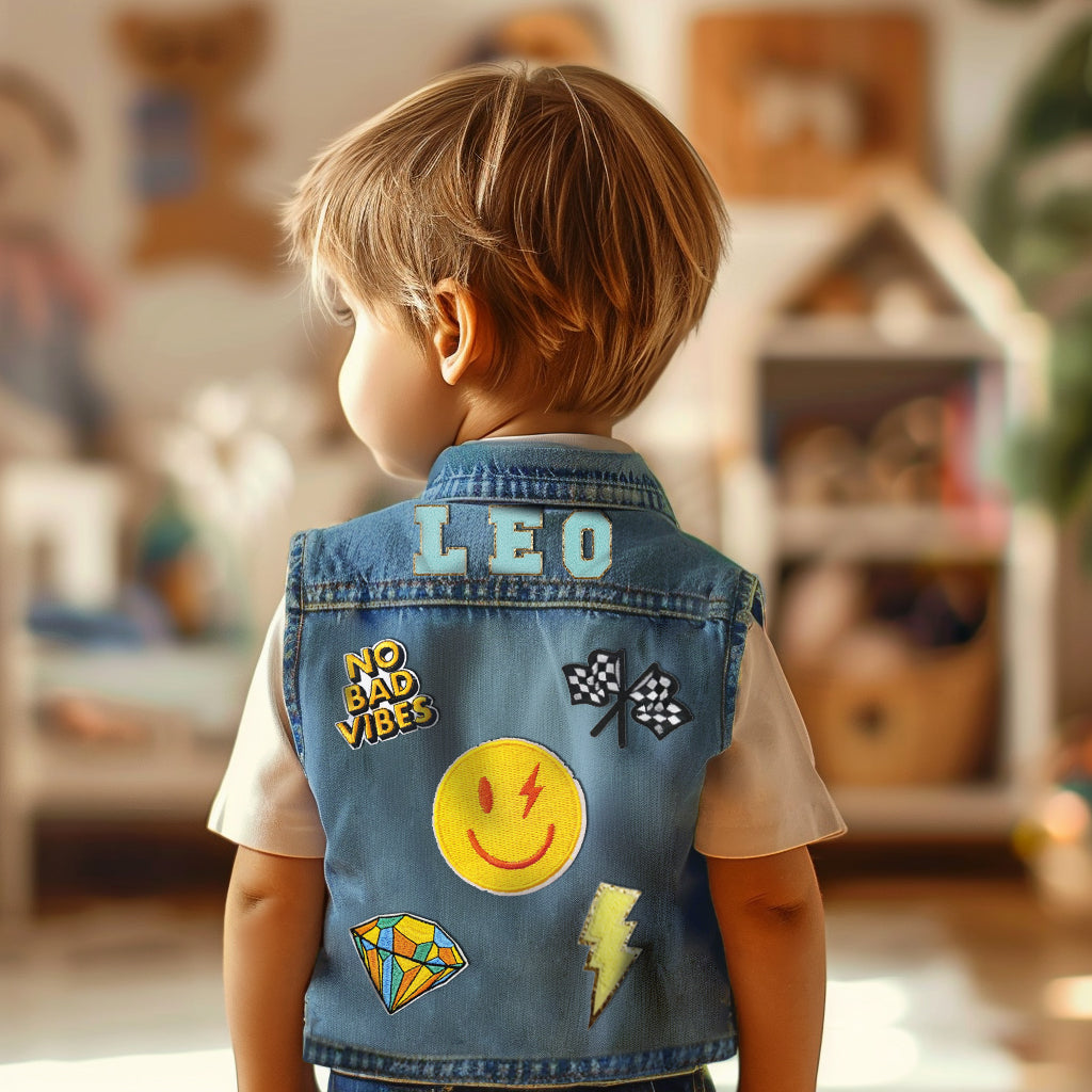 Personalized Children's Patch Denim Vest
