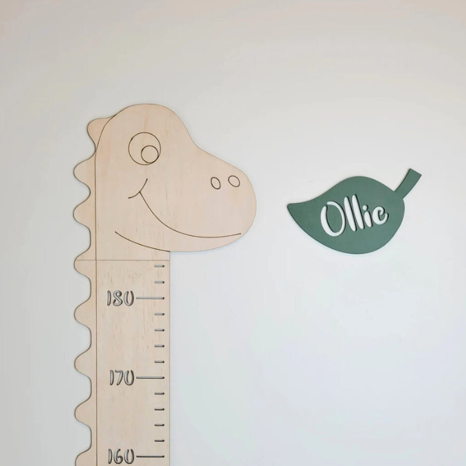 Personalized Wooden Baby Growth Chart - Dinosaur