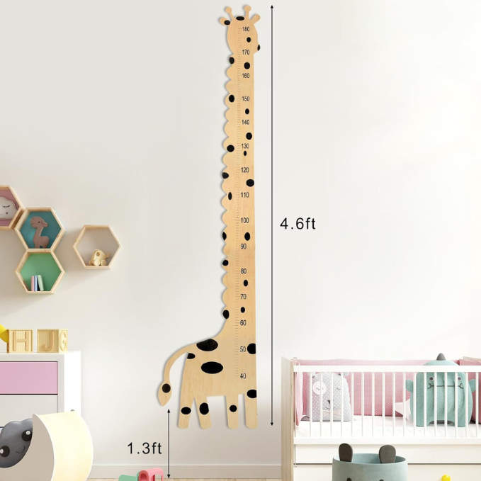 Wooden Baby Giraffe Growth Chart Ruler