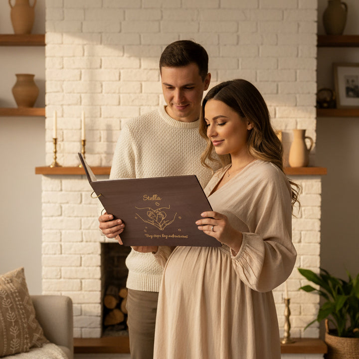 Personalized Wooden Baby Photo Album – Engraved with Baby’s Name