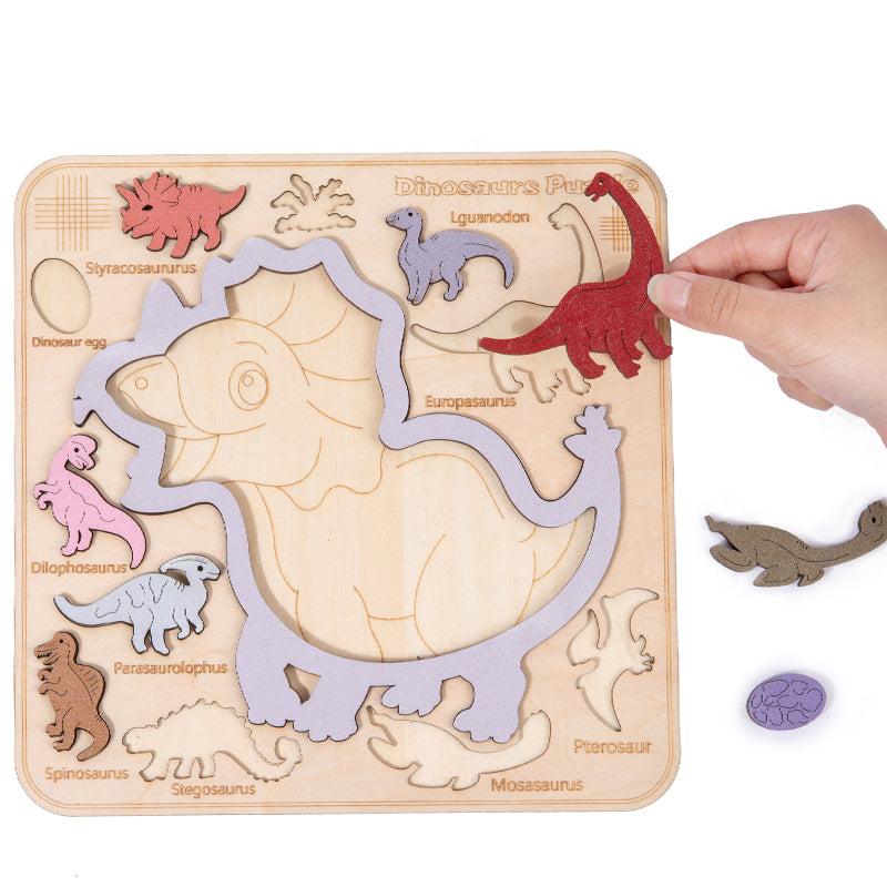Wooden Dinosaur Brain Matching Stereo Puzzle