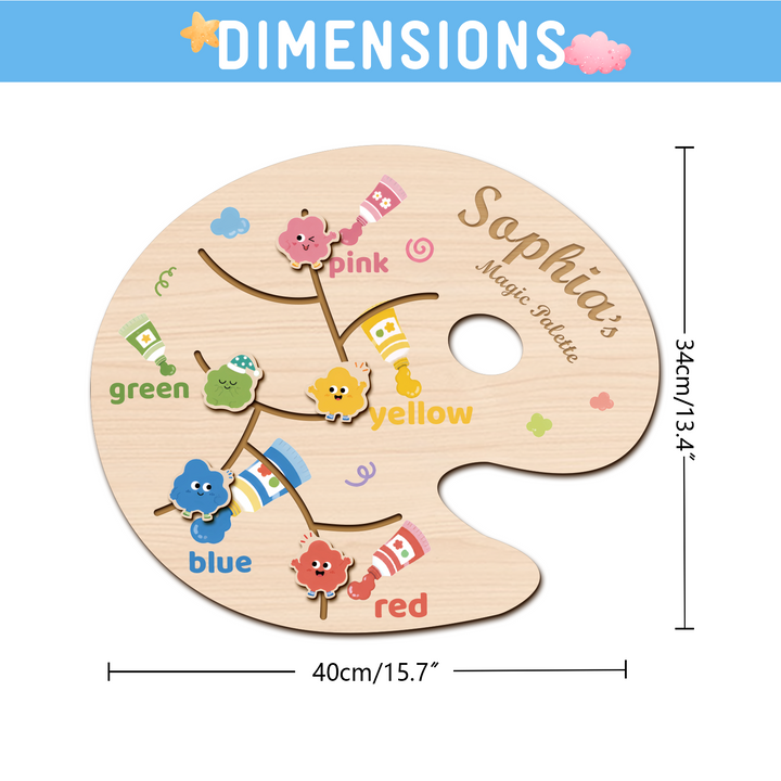 Personalized Montessori Sliding Color Matching Toy Woodemon