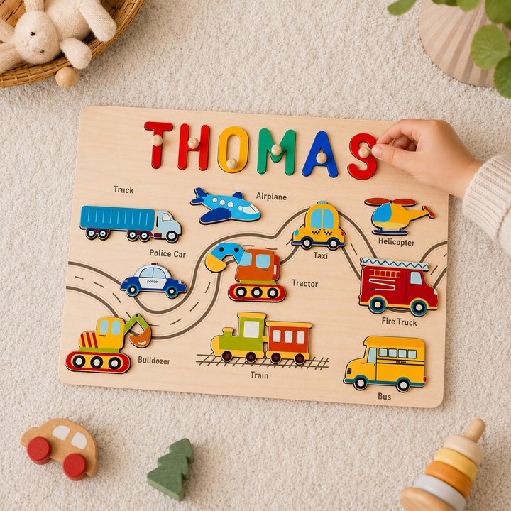 Personalized Wooden Name Puzzle for Toddlers Woodemon