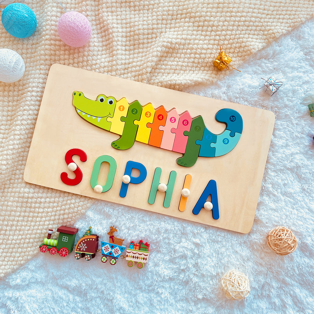 Wooden Animals Name Puzzle For Toddler