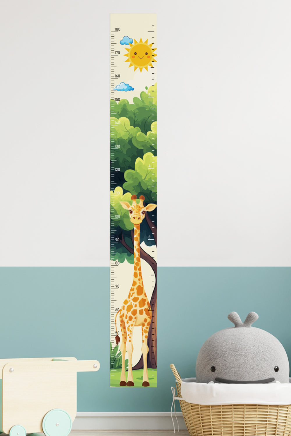 Whimsical Giraffe Growth Chart Wall Decal