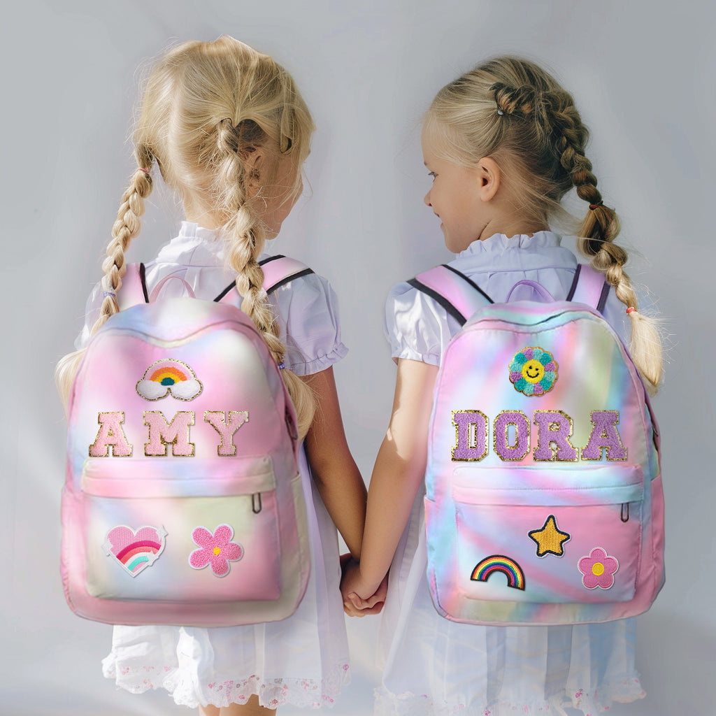 Mochila personalizada con parche de regreso a clases para niños