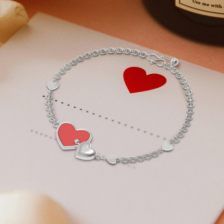 Silver Inseparable Hearts Personalized Baby Name Bracelet