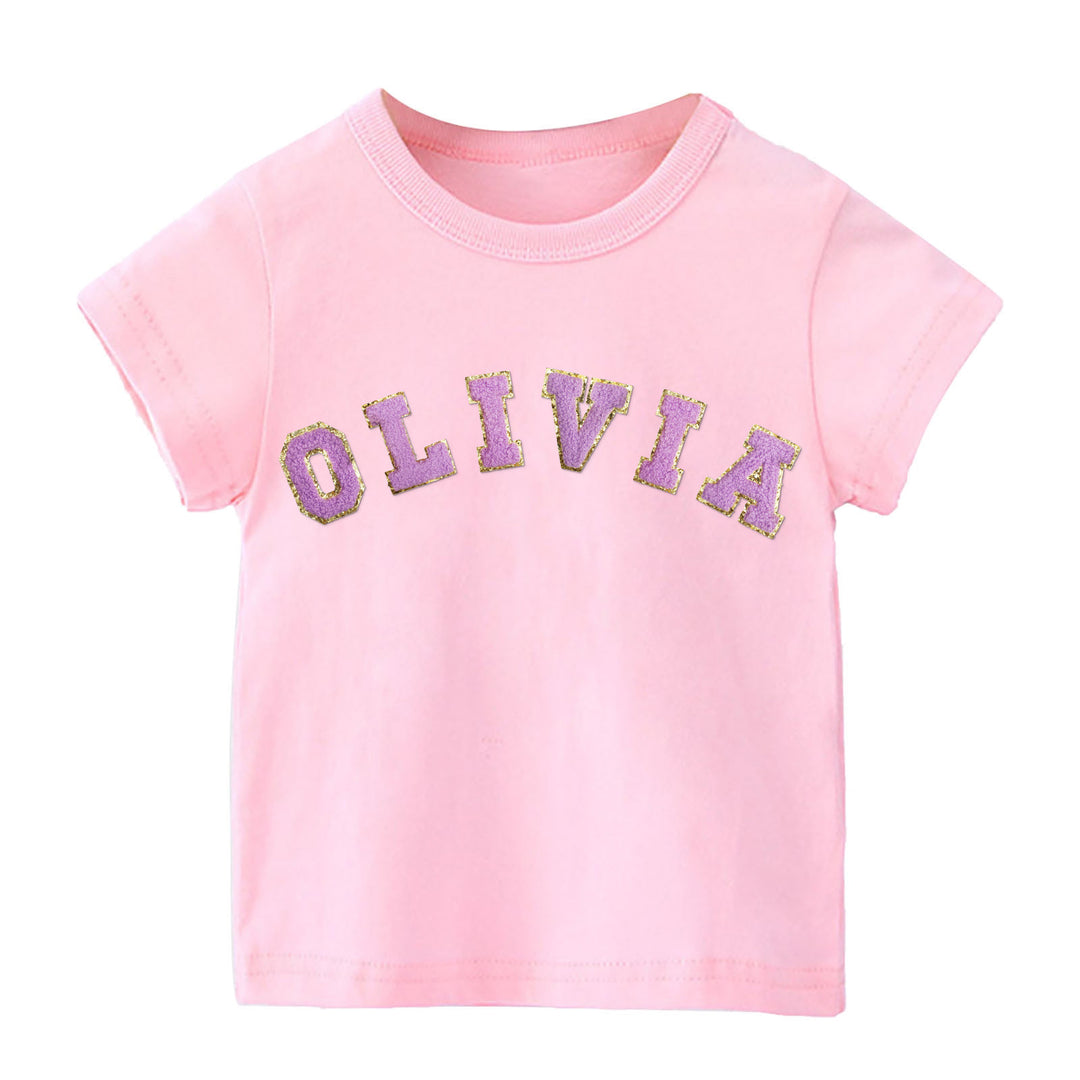 Personalized Toddler Patch Pink T-shirt