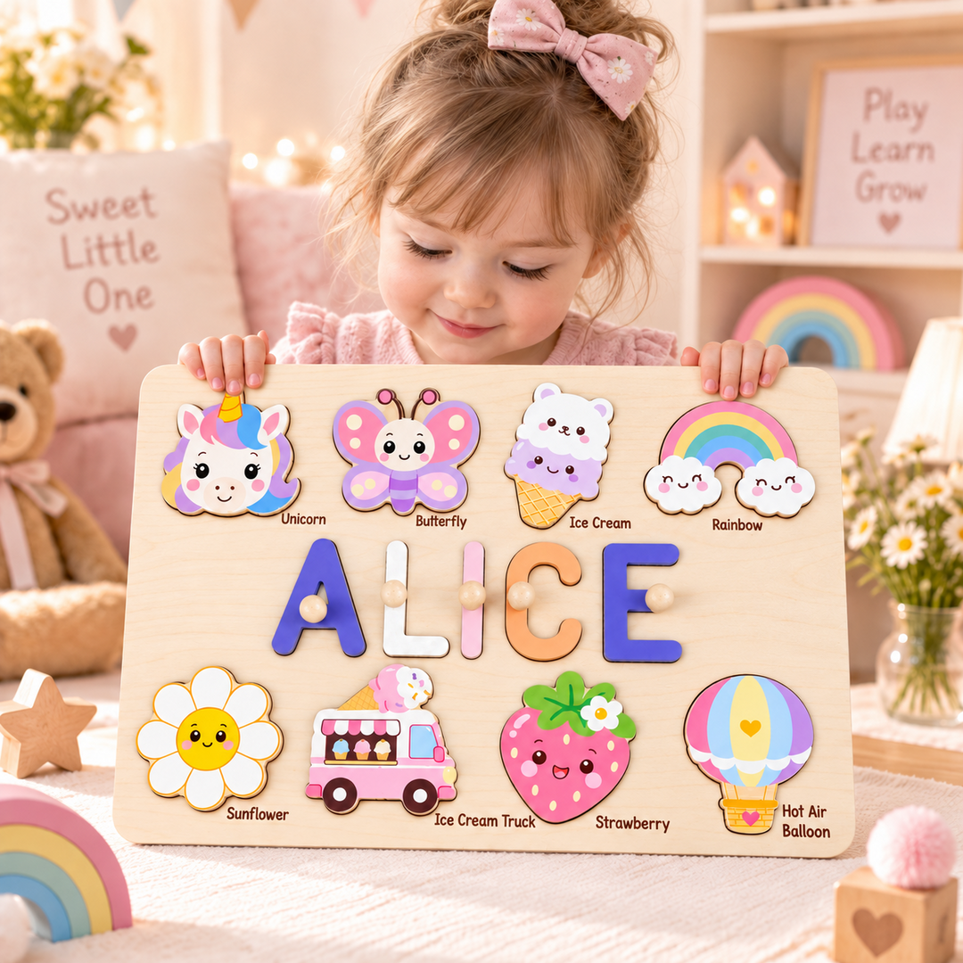 Personalized Wooden Name Puzzle Gift for Kids woodemon