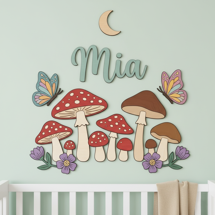 Personalized Wooden Nursery Name Sign – Cute Animal Themes