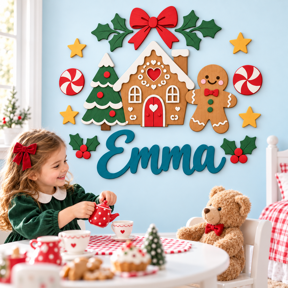 Personalized Christmas Nursery Name Sign Woodemon