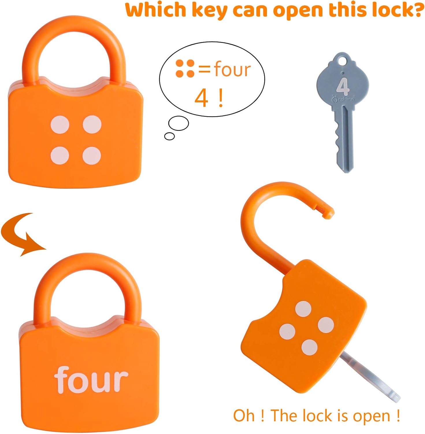Learning Locks with Keys Numbers Matching & Counting Toys