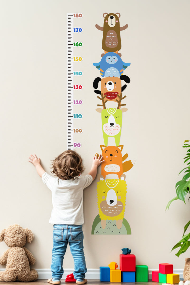 Animal Stack Growth Chart Wall Decals