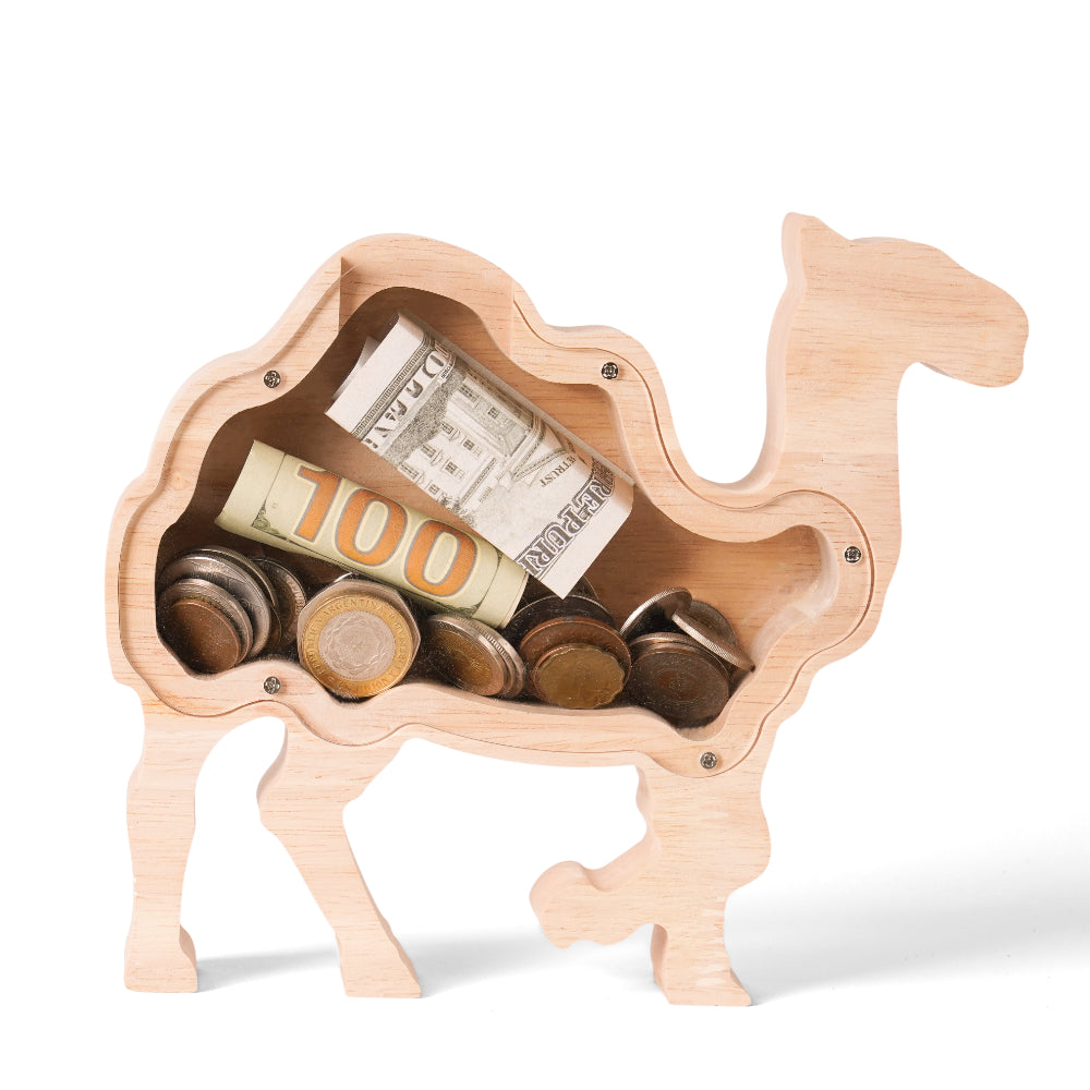 Personalized Wooden Camel Piggy Bank for Kids
