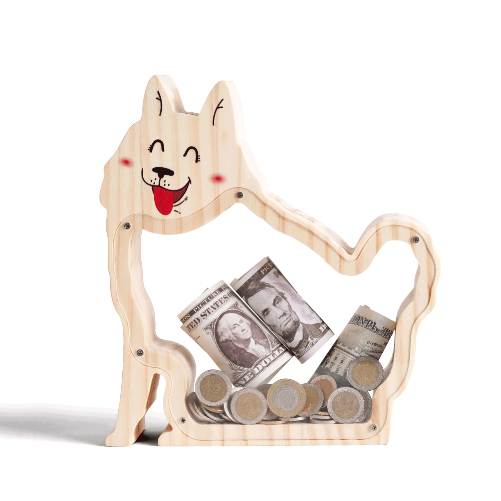 Personalized Wooden Samoyed Piggy Bank for Kids