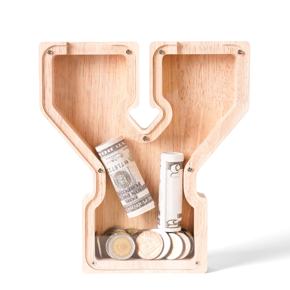 Personalized Wooden Letter Y Piggy Bank