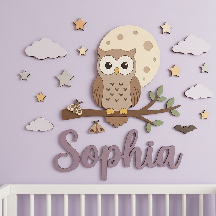 Personalized Wooden Nursery Name Sign – Cute Animal Themes