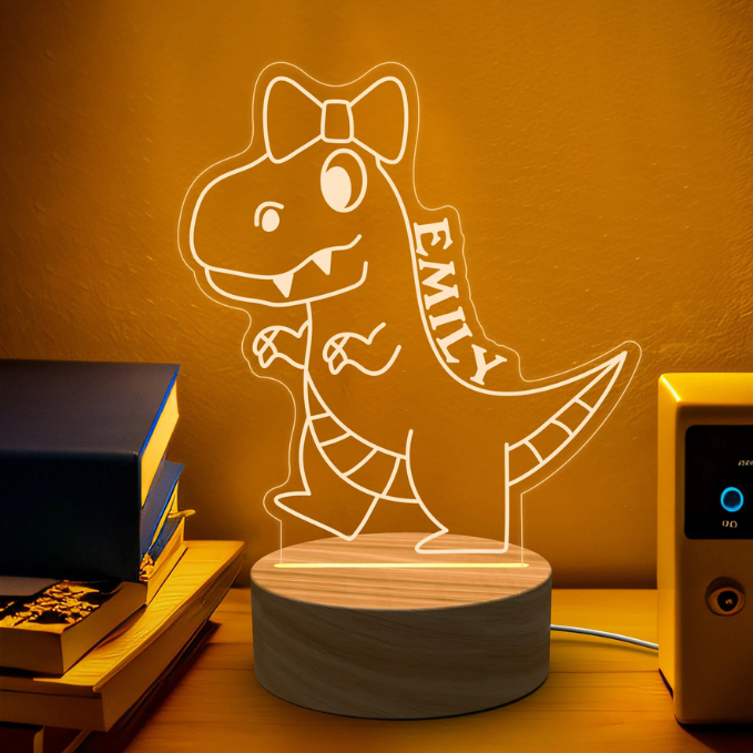 Personalisierte Dinosaurier-Nachtlicht-Raumdekoration, Geschenke für Kinder