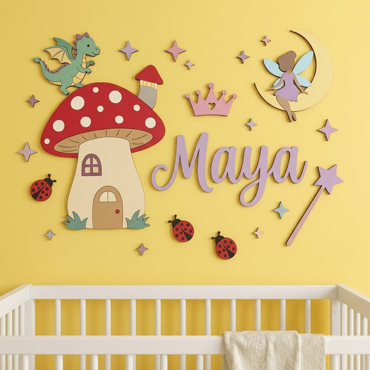 Personalized Wooden Nursery Name Sign – Cute Animal Themes