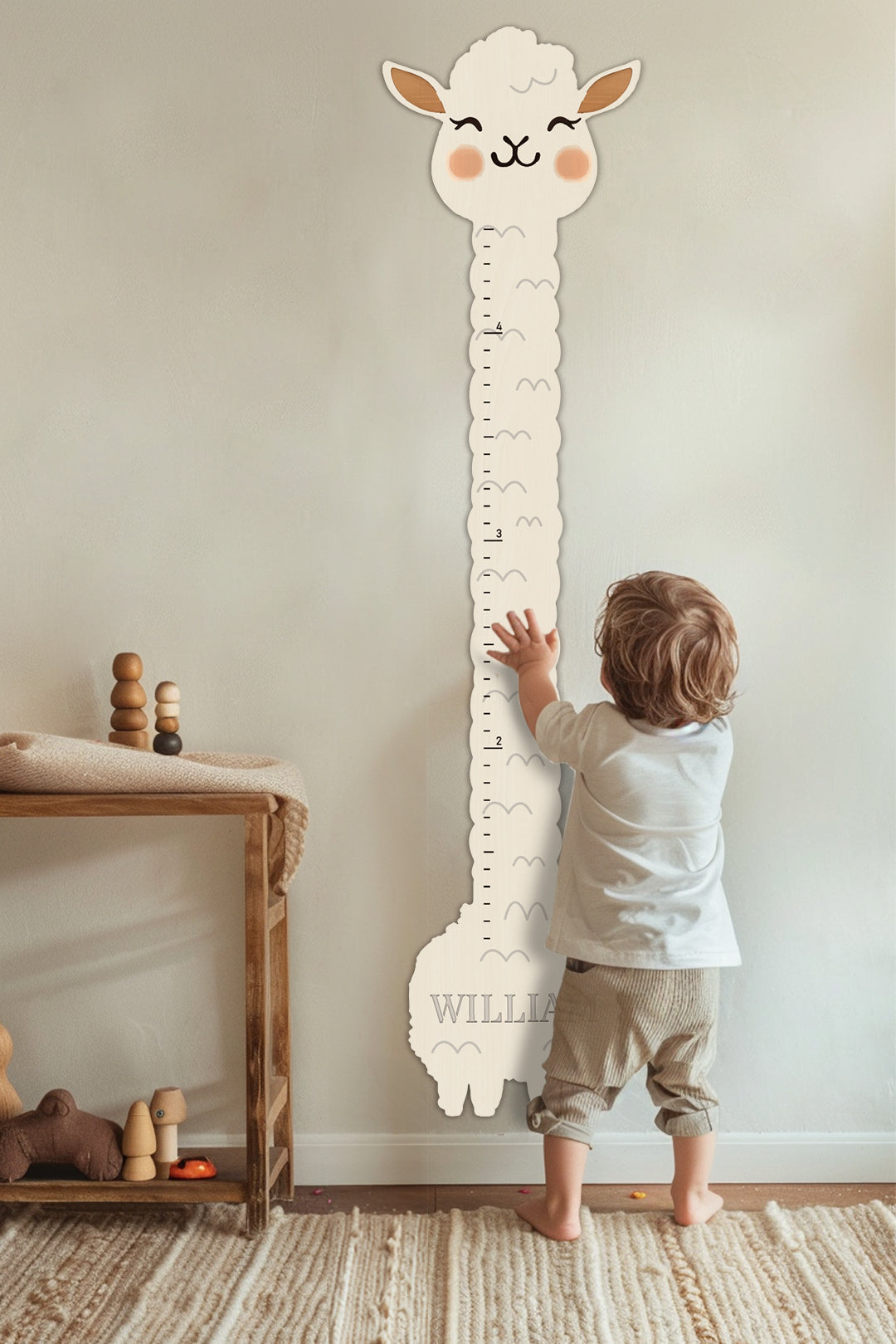 Personalized Wooden Llama Growth Chart Ruler