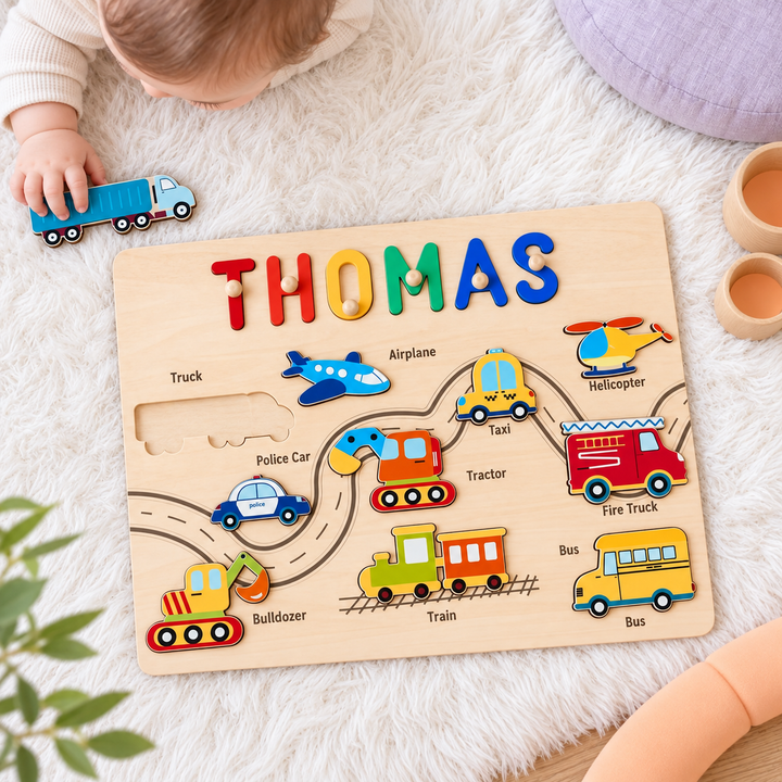Personalized Traffic Name Puzzle woodemon