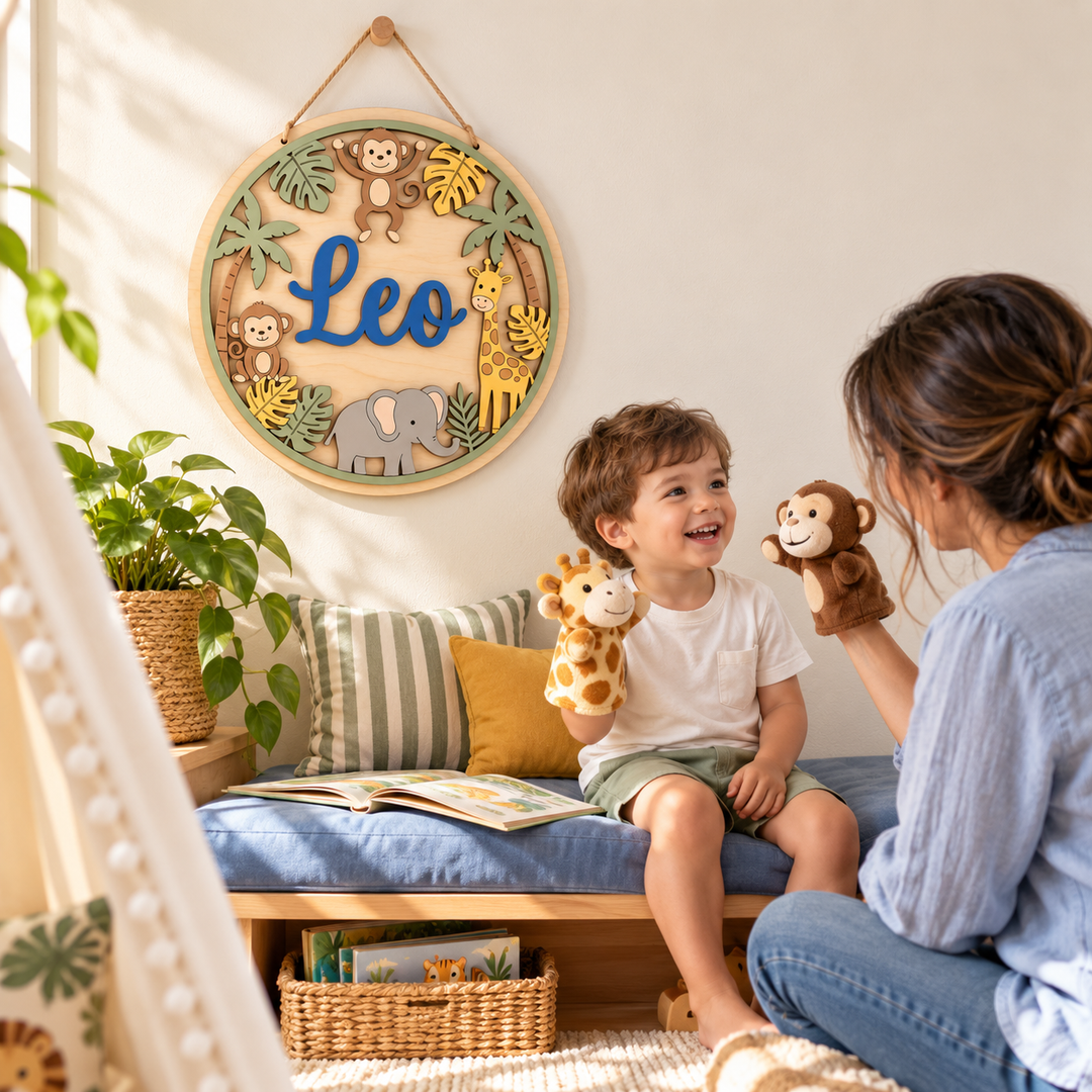 Personalized Kids Name Sign for Door & Wall Woodemon