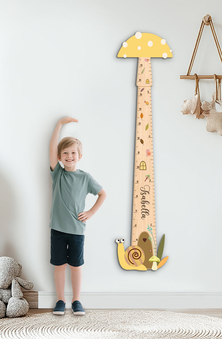 Personalized Wooden Mushroom Growth Chart for Kids Woodemon
